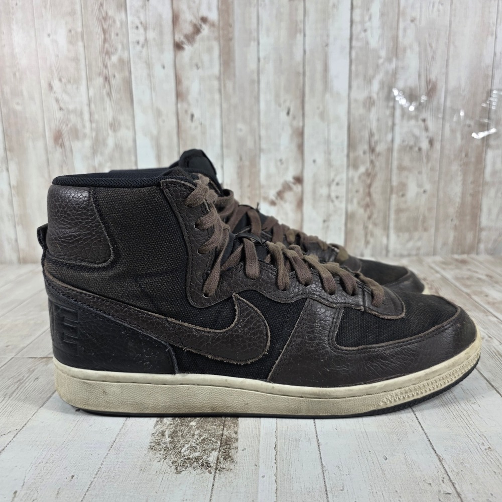 Nike Terminator High‎ Velvet Brown Black Sail Leather FD0651-001 Womens 10.5